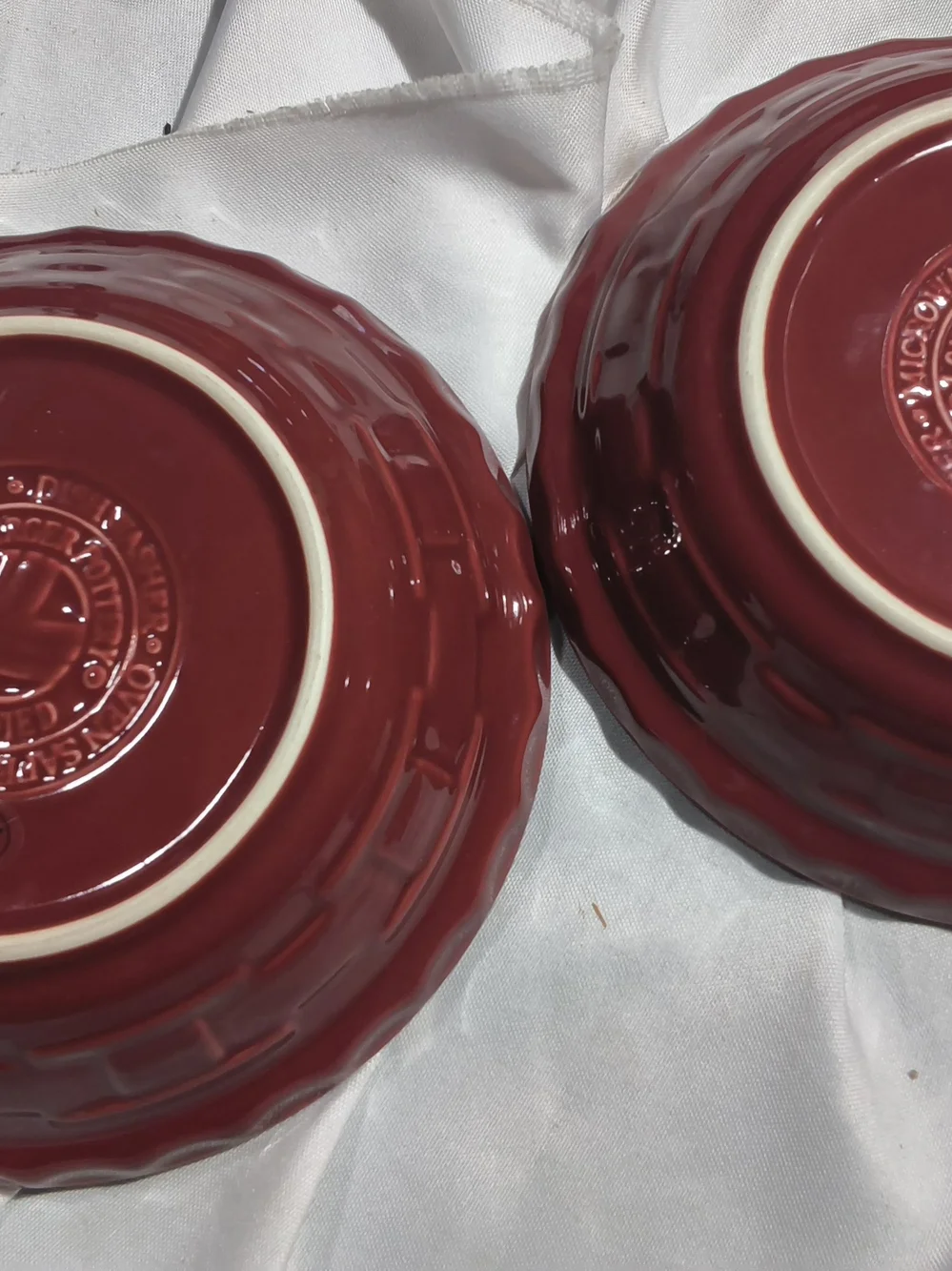 Longaberger Red Two-Tier Ceramic Serving Stand